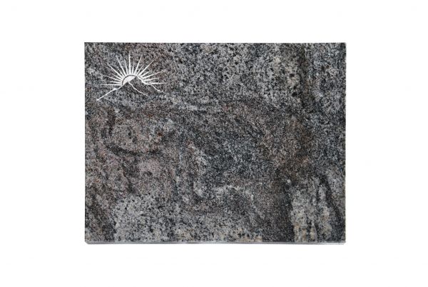 Liegeplatte, Paradiso Granit rechteckig 40cm x 30cm x 3cm, inkl. Sonnenuntergang