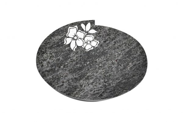 Liegestein Mozart, Orion Granit, 50cm x 40cm x 10cm, inkl. Blume mit Blüten