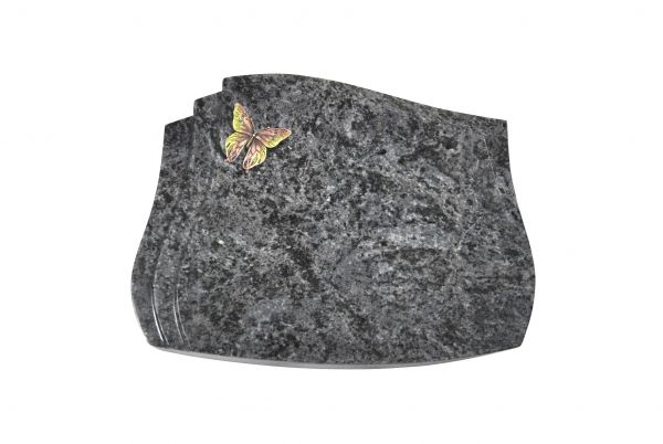 Liegestein Vivaldi, Orion Granit, 50cm x 40cm x 10cm, inkl. Bronze Schmetterling