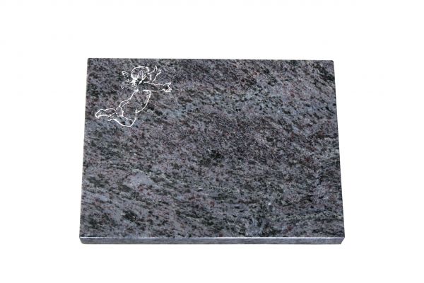 Liegeplatte, Orion Granit rechteckig 40cm x 30cm x 3cm, inkl. Engel