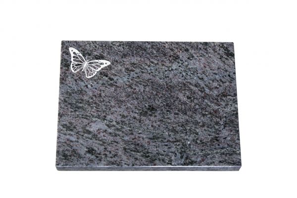 Liegeplatte, Orion Granit rechteckig 40cm x 30cm x 3cm, inkl. Schmetterling