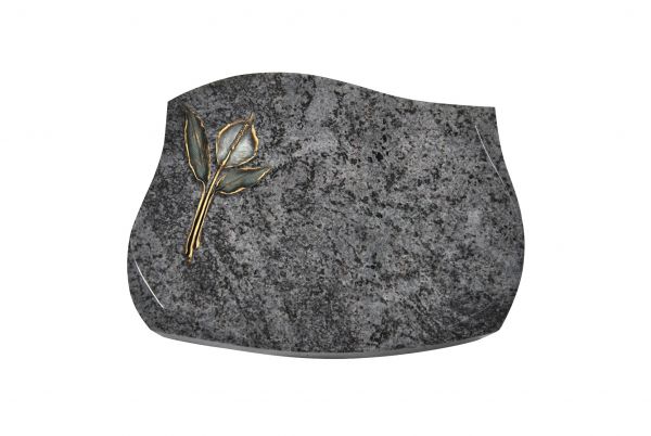 Liegestein Verdi, Orion Granit, 50cm x 40cm x 10cm, inkl. Calla aus Bronze