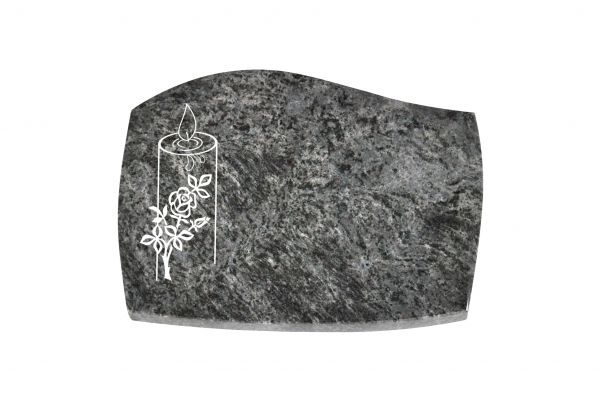 Liegeplatte, Orion Granit mit Fasen 40cm x 30cm x 3cm, inkl. Kerze