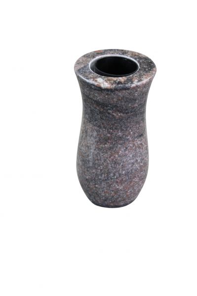 Grabvase Stein 27 cm, Himalaya Granit rund