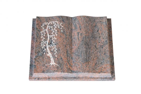 Grabbuch, Multicolor Granit, 45cm x 35cm x 8cm, inkl. Trauerweide