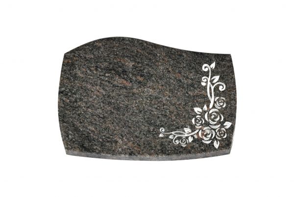 Liegeplatte, Himalaya Granit mit Fasen 40cm x 30cm x 3cm, inkl. Eckrose