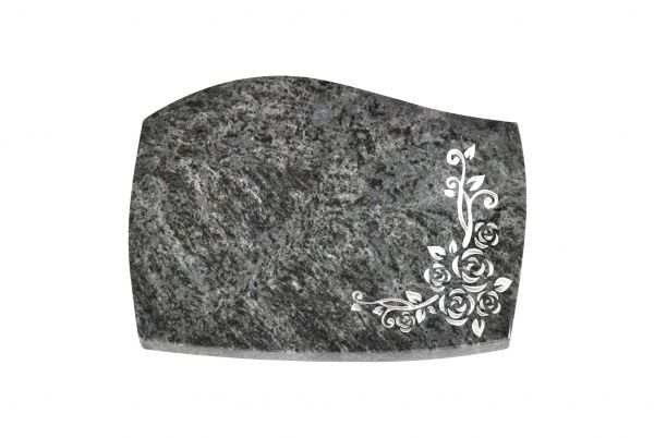 Liegeplatte, Orion Granit mit Fasen 40cm x 30cm x 3cm, inkl. Eckrose