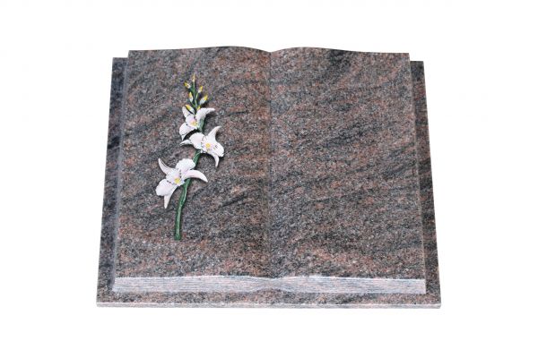 Grabbuch, Himalaya Granit, 40cm x 30cm x 8cm, inkl. Lilie