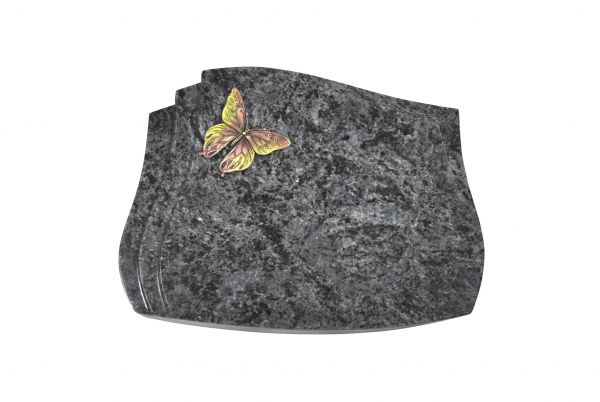 Liegestein Vivaldi, Orion Granit, 40cm x 30cm x 8cm, inkl. farbigen Schmetterling