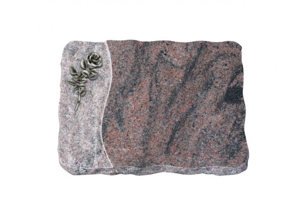 Liegeplatte, Indora Granit 40cm x 30cm x 4cm, inkl. kleiner Alurose