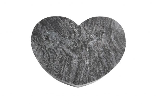 Liegestein Herz, Orion Granit, 50cm x 40cm x 10cm, ohne Ornament