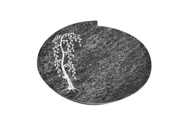 Liegestein Mozart, Orion Granit, 40cm x 30cm x 8cm, inkl. Trauerweide