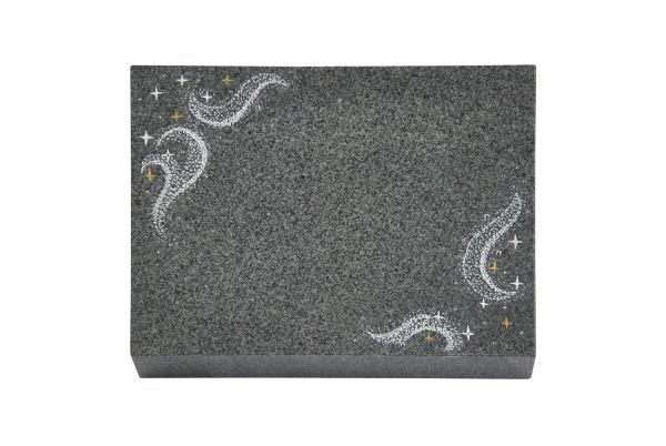 Liegeplatte, Padang Dark Granit rechteckig 40cm x 30cm x 3cm, inkl. Sternenhimmel an den Ecken