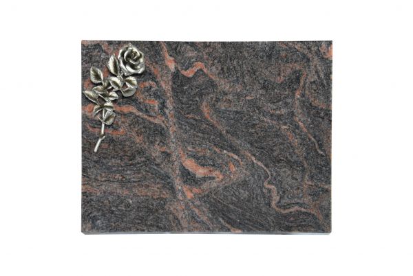 Liegeplatte, Himalaya Granit rechteckig 40cm x 30cm x 3cm, inkl. Alurose