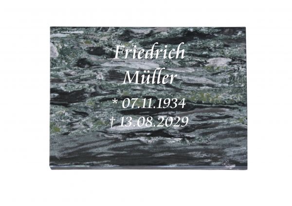 Liegeplatte, Wave Green Granit rechteckig 40cm x 30cm x 3cm