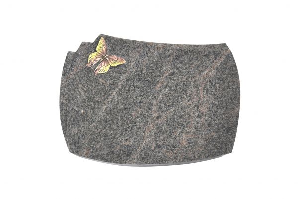 Liegestein Bach, Himalaya Granit, 40cm x 30cm x 8cm, inkl. farbigen Schmetterling
