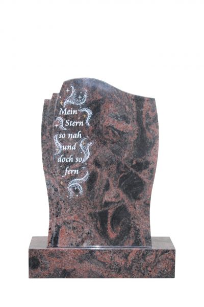 Einzelgrabstein, Indora Granit 100cm x 63cm x 14cm, inkl. Sternennebel