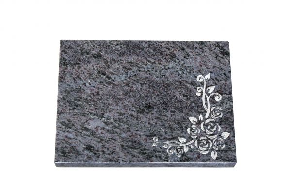 Liegeplatte, Orion Granit rechteckig 40cm x 30cm x 3cm, inkl. Eckrose