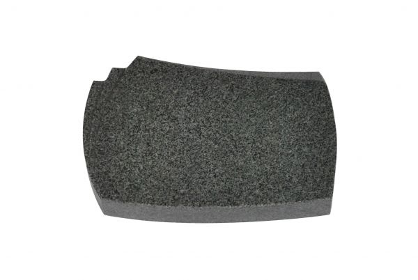 Liegestein aus grauem Granit mit Fächer, 40cm x 30cm x 8cm