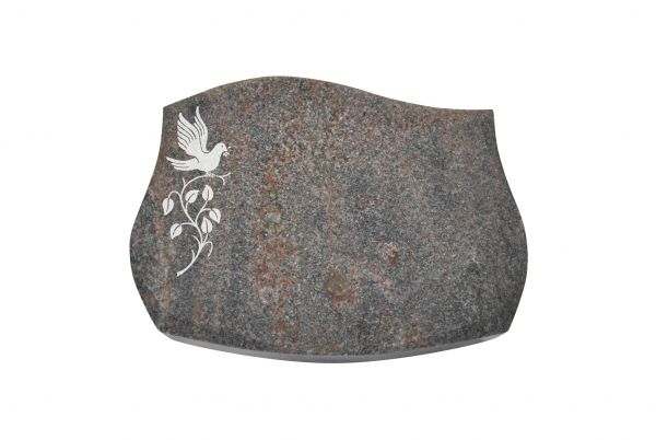 Liegestein Verdi, Himalaya Granit, 50cm x 40cm x 10cm, inkl. Vogel Ast