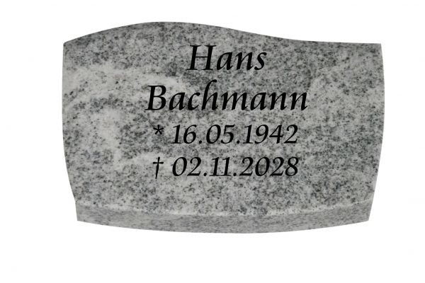 Liegeplatte, Viscount White Granit mit Fasen 30cm x 20cm x 4cm, inkl. gebogenen Seiten