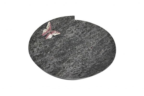 Liegestein Mozart, Orion Granit, 40cm x 30cm x 8cm, inkl. Alu Schmetterling