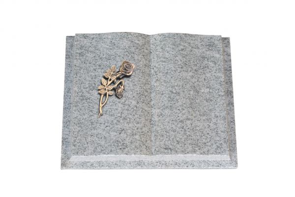 Grabbuch, Viscount White Granit, 45cm x 35cm x 8cm, inkl. Knickrose Bronze