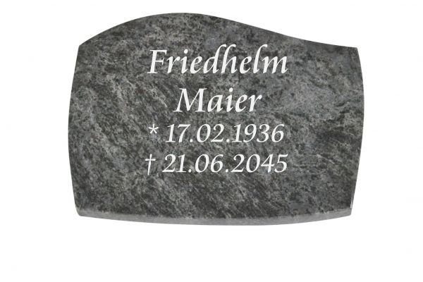 Liegeplatte, Orion Granit 40xm x 30cm x 3cm, gebogenen Seiten und Fasen