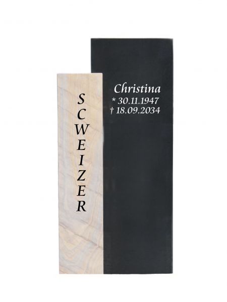 Einzelgrabstein in schlichter Form 110cm x 52cm x 14cm