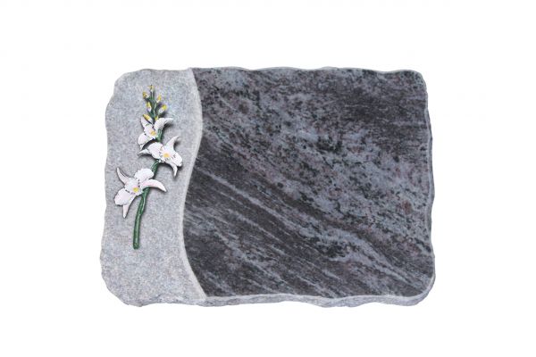 Liegeplatte, Orion Granit 40cm x 30cm x 4cm, inkl. Orchidee