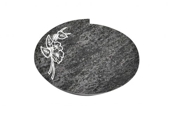 Liegestein Mozart, Orion Granit, 40cm x 30cm x 8cm, inkl. Orchidee