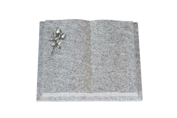 Grabbuch, Viscount White Granit, 45cm x 35cm x 8cm, inkl. kleiner Alurose