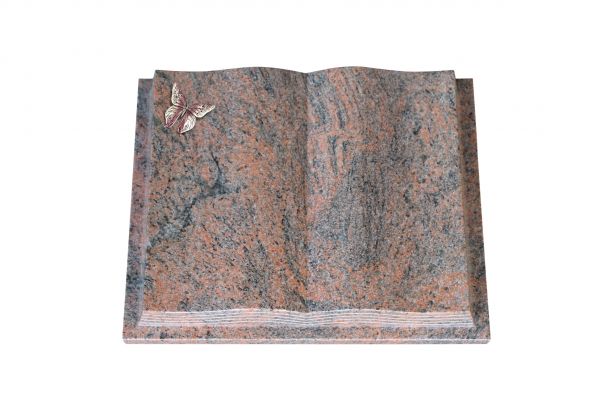 Grabbuch, Multicolor Granit, 60cm x 45cm x 10cm, inkl. Alu Schmetterling