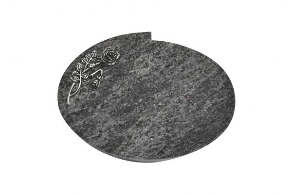 Liegestein Mozart, Orion Granit, 40cm x 30cm x 8cm, inkl. Alu Knickrose