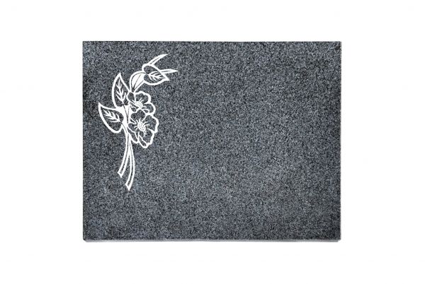 Liegeplatte, Padang Dark Granit rechteckig 40cm x 30cm x 3cm, inkl. Orchidee