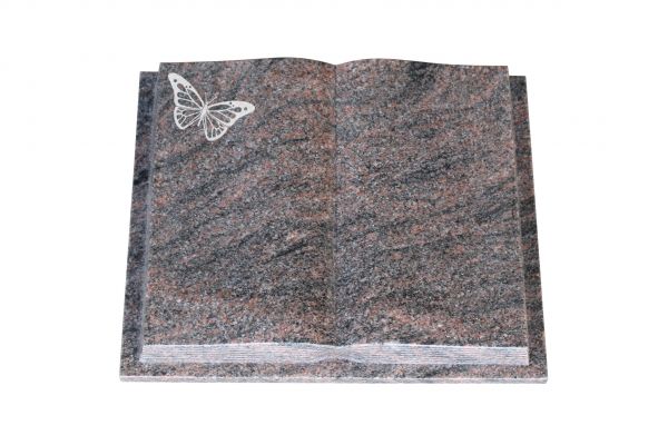 Grabbuch, Himalaya Granit, 40cm x 30cm x 8cm, inkl. Schmetterling