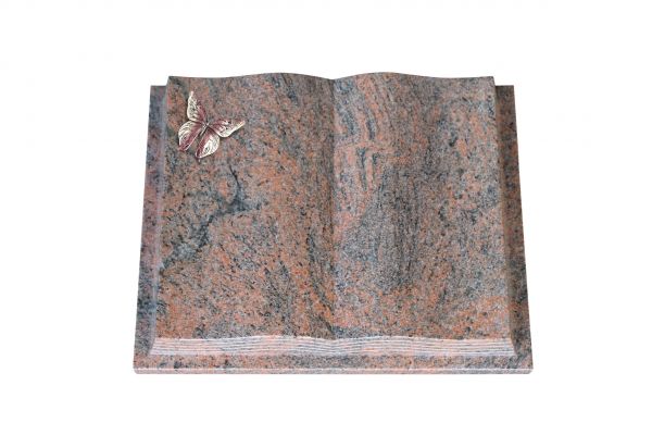 Grabbuch, Multicolor Granit, 45cm x 35cm x 8cm, inkl. Alu Schmetterling