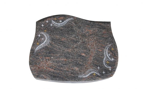 Liegestein Verdi, Himalaya Granit, 50cm x 40cm x 10cm, inkl. Sternennebel