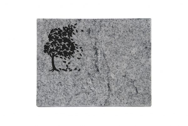 Liegeplatte, Viscount White Granit 40cm x 30cm x 3cm, inkl. Baum