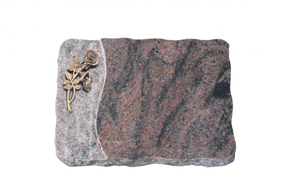 Liegeplatte, Indora Granit 40cm x 30cm x 4cm, inkl. Knickrose