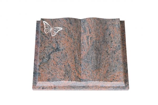 Grabbuch, Multicolor Granit, 40cm x 30cm x 8cm, inkl. Schmetterling