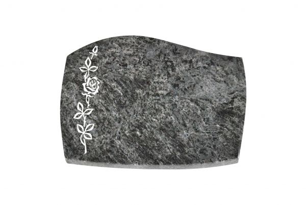 Liegeplatte, Orion Granit mit Fasen 40cm x 30cm x 3cm, inkl. schmaler Rose