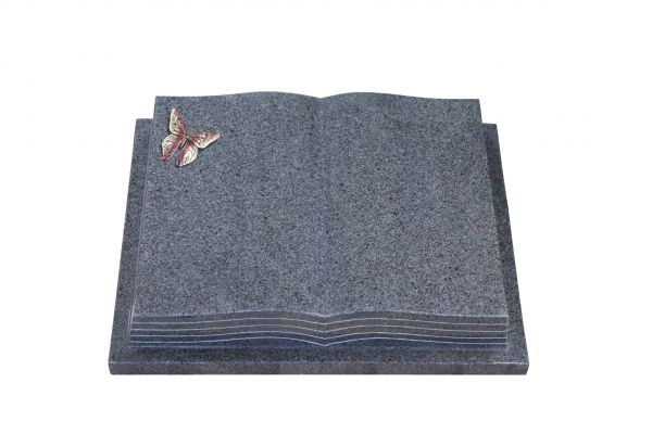 Grabbuch, Padang Dark Granit, 45cm x 35cm x 8cm, inkl. Alu Schmetterling