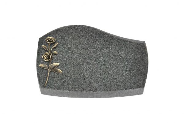 Liegeplatte, Padang Dark Granit mit Fasen 30cm x 20cm x 4cm, inkl. Doppelrose