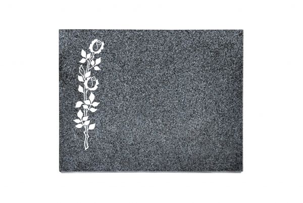 Liegeplatte, Padang Dark Granit rechteckig 40cm x 30cm x 3cm, inkl. Rosenblüten