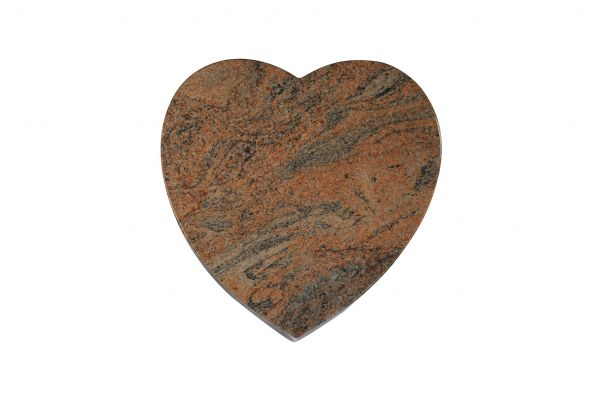 Liegestein Herzform, Multicolor Granit, 30cm x 30cm x 8cm