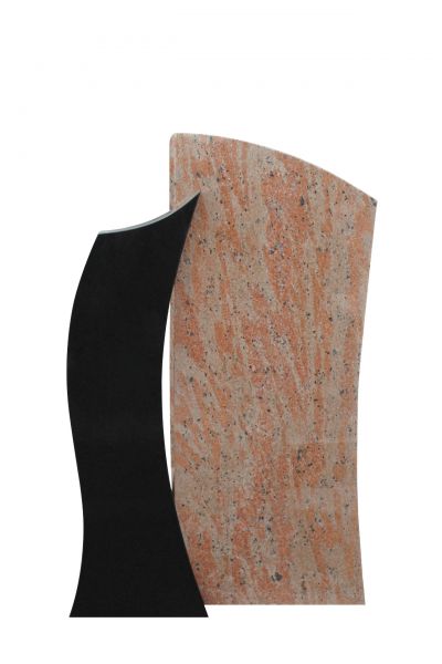 Einzelgrabstein, Indien Black und Raw Silk Granit 105cm x 63cm x 14cm
