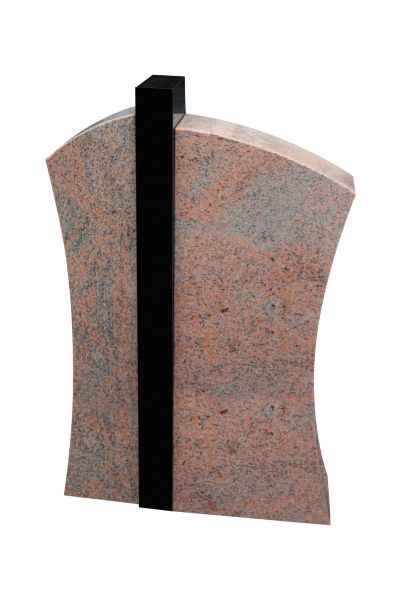 Einzelgrabstein, Indien Black und Multicolor Granit 105cm x 63cm x 14cm