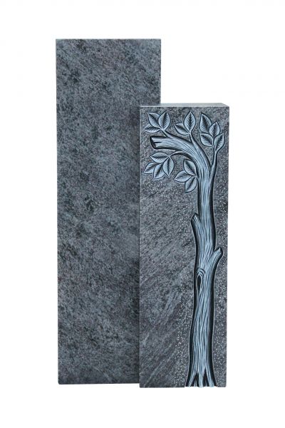 Einzelgrabstein, Orion Granit 100cm x 55cm x 14cm, inkl. Baum