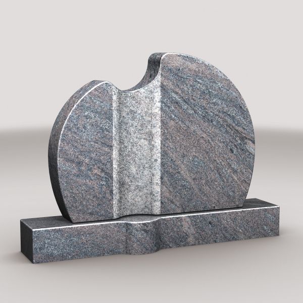 Doppelgrabstein Paradiso Granit in einer Rundform